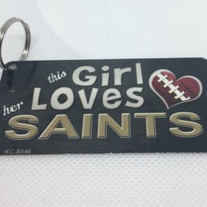 This Girl Loves her Saints Novelty Metal Key Chain
